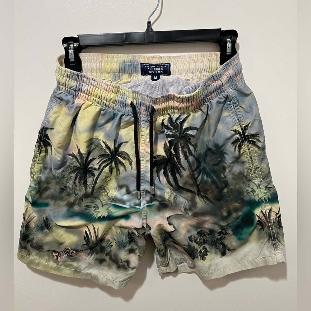 Palm Angels x Vilebrequin Jungle-print swim shorts - Green